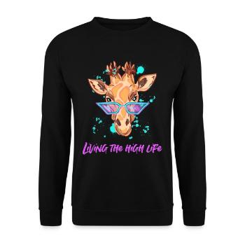 Girafe cool - Sweat-shirt Unisexe - noir - Devant - Alina (178cm) & Michal (187cm)