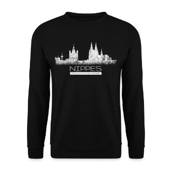 Nippes Ming Kölsches Veedel Heimat Köln Viertel - Unisex Pullover - Schwarz - Vorne - Alina (178cm) & Michal (187cm)