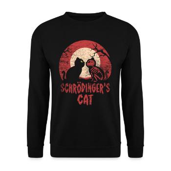 Schrödingers Katze Halloween - Unisex Pullover - Schwarz - Vorne - Alina (178cm) & Michal (187cm)