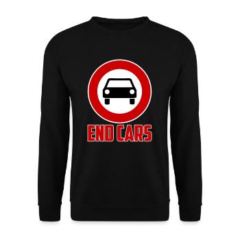 End Cars Anti Auto Gegen Autos - Unisex Pullover - Schwarz - Vorne - Alina (178cm) & Michal (187cm)