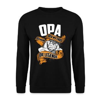 Opa Der Mann Der Mythos Die Legende - Unisex Pullover - Schwarz - Vorne - Alina (178cm) & Michal (187cm)