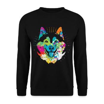 Husky - Unisex Sweatshirt - black - Front - Alina (178cm) & Michal (187cm)