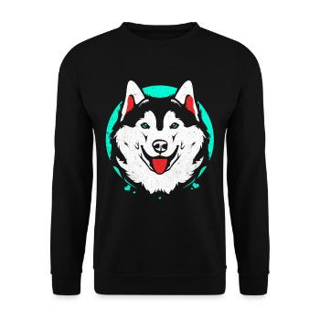 Husky - Unisex Sweatshirt - black - Front - Alina (178cm) & Michal (187cm)