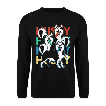 Husky - Unisex Sweatshirt - black - Front - Alina (178cm) & Michal (187cm)