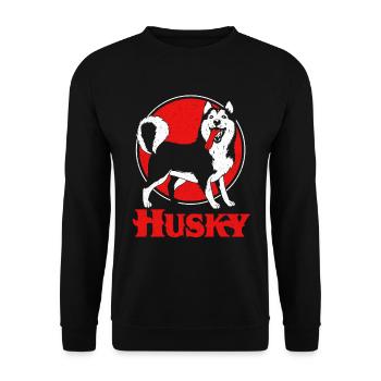 Husky - Unisex Sweatshirt - black - Front - Alina (178cm) & Michal (187cm)