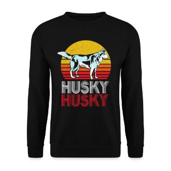 Husky - Unisex Sweatshirt - black - Front - Alina (178cm) & Michal (187cm)