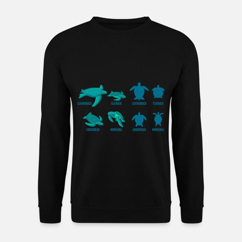 Schildkröten Arten Geschenk für Taucher - Unisex Pullover - Schwarz