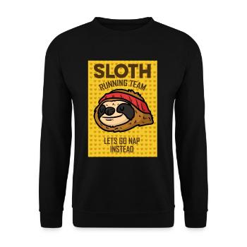 Sloth Running Team Sloth Running Team - Unisex Sweatshirt - black - Front - Alina (178cm) & Michal (187cm)