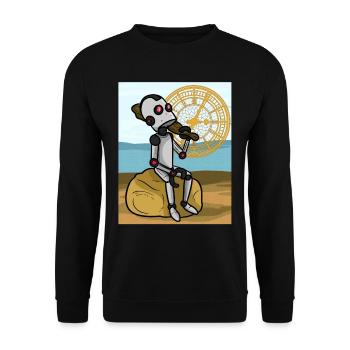 Robot Backtrak Roboter Backtrak - Unisex Pullover - Schwarz - Vorne - Alina (178cm) & Michal (187cm)