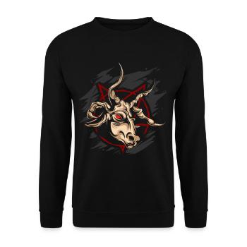 Satanic Halloween Satan - Unisex Sweatshirt - black - Front - Alina (178cm) & Michal (187cm)
