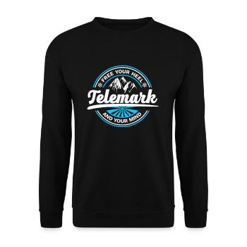 Telemark Ski Retro 4 - Unisex Sweatshirt - black - Front - Alina (178cm) & Michal (187cm)