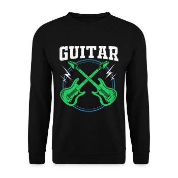 guitar - Unisex Sweatshirt - black - Front - Alina (178cm) & Michal (187cm)