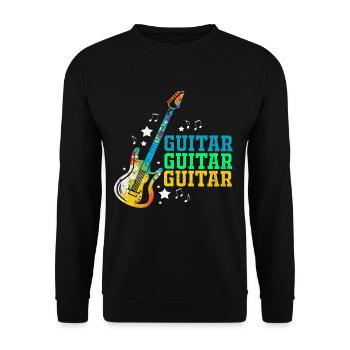guitar - Unisex Sweatshirt - black - Front - Alina (178cm) & Michal (187cm)