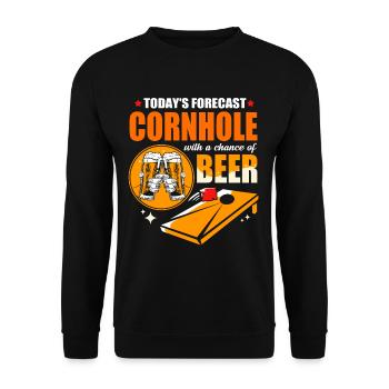 Cornhole Sackloch Bean Bag Jeu USA Amériques - Sweat-shirt Unisexe - noir - Devant - Alina (178cm) & Michal (187cm)