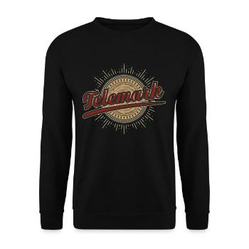 Telemark Ski Heel Free Retro - Unisex Sweatshirt - black - Front - Alina (178cm) & Michal (187cm)