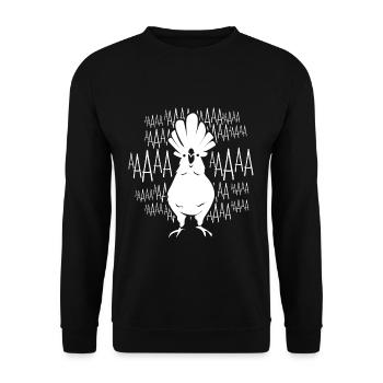 Kakadu Papagei Vogel Feder Gefieder Federkleid - Unisex Pullover - Schwarz - Vorne - Alina (178cm) & Michal (187cm)