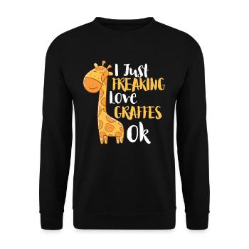 Giraffe animal love - Unisex Sweatshirt - black - Front - Alina (178cm) & Michal (187cm)