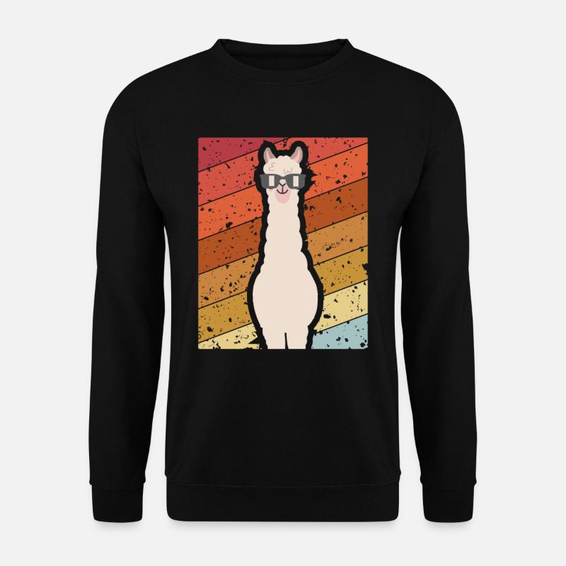 Retro Alpaka - Unisex Pullover - Schwarz