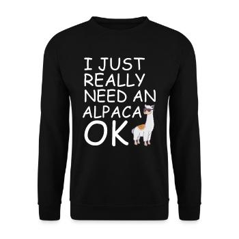 Alpaga animal de compagnie - Sweat-shirt Unisexe - noir - Devant - Alina (178cm) & Michal (187cm)