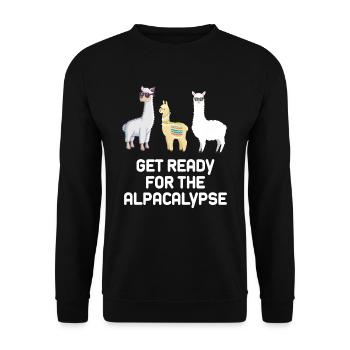 Alpaca animal love - Unisex Sweatshirt - black - Front - Alina (178cm) & Michal (187cm)