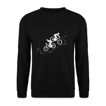 Bicycle Kids Biker Sporty Gift Ideas - Unisex Sweatshirt - black - Front - Alina (178cm) & Michal (187cm)