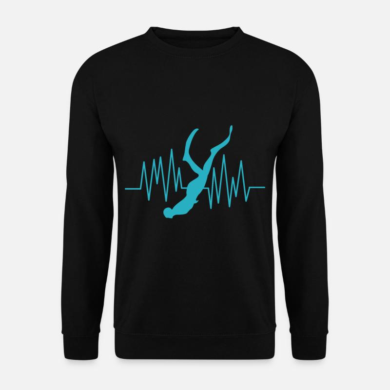 APNOE HERZSCHLAG Freitauchen Schnorchler Geschenk - Unisex Pullover - Schwarz