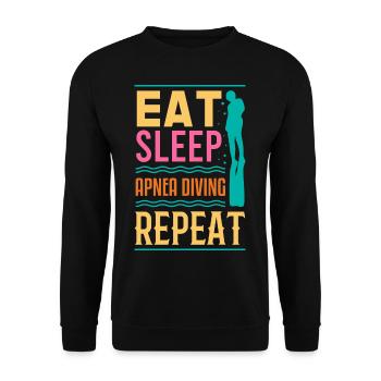 APNOE EAT SLEEP freediver snorkeler gift - Unisex Sweatshirt - black - Front - Alina (178cm) & Michal (187cm)