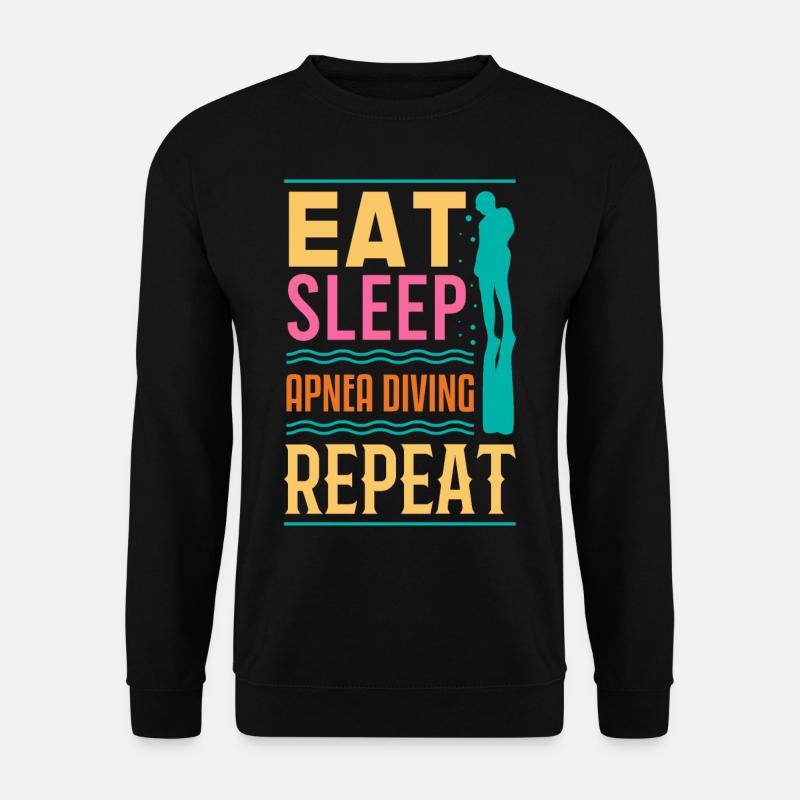 APNOE EAT SLEEP Freitaucher Schnorchler Geschenk - Unisex Pullover - Schwarz