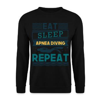 APNOE EAT SLEEP freediver snorkeler gift - Unisex Sweatshirt - black - Front - Alina (178cm) & Michal (187cm)