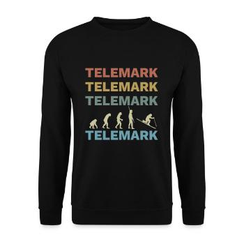 Telemark Ski Ferse Frei Retro - Unisex Pullover - Schwarz - Vorne - Alina (178cm) & Michal (187cm)