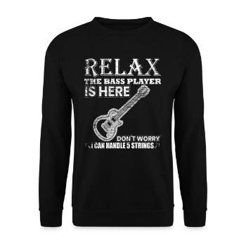 guitare basse - Sweat-shirt Unisexe - noir - Devant - Alina (178cm) & Michal (187cm)