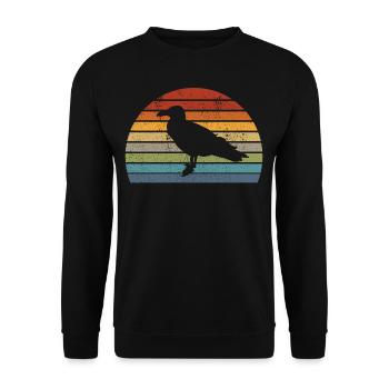 Goéland oiseau hirondelle mer Douce Vintage Retro - Sweat-shirt Unisexe - noir - Devant - Alina (178cm) & Michal (187cm)