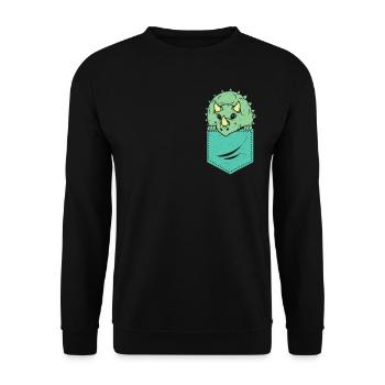 Triceratops - Unisex Sweatshirt - black - Front - Alina (178cm) & Michal (187cm)