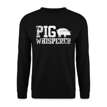 Schwein Flüsterer - Unisex Pullover - Schwarz - Vorne - Alina (178cm) & Michal (187cm)