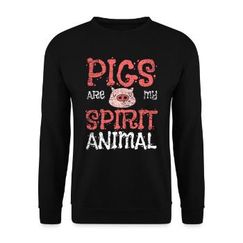 porcs - Sweat-shirt Unisexe - noir - Devant - Alina (178cm) & Michal (187cm)