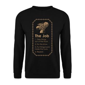 STAGEHAND CREW THE JOB lighting technician gift - Unisex Sweatshirt - black - Front - Alina (178cm) & Michal (187cm)