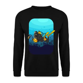 UNDERWATER PHOTOGRAPHER with Camera Gift Diving - Unisex Sweatshirt - black - Front - Alina (178cm) & Michal (187cm)