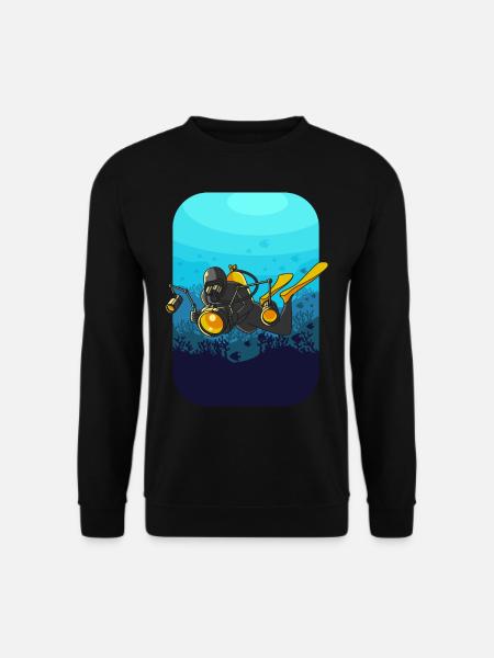 UNTERWASSERFOTOGRAF mit Kamera Geschenk Tauchen - Unisex Pullover - Schwarz
