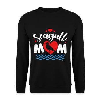 Möwe - Unisex Pullover - Schwarz - Vorne - Alina (178cm) & Michal (187cm)