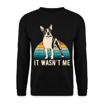 Boston Terrier retro gift shirt - Unisex Sweatshirt - black - Front - Alina (178cm) & Michal (187cm)
