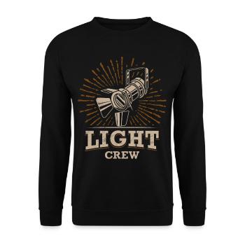 LIGHT CREW Retro light lighting technician gift - Unisex Sweatshirt - black - Front - Alina (178cm) & Michal (187cm)