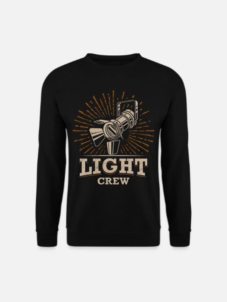 LIGHT CREW Retro Licht Lichttechniker Geschenk - Unisex Pullover - Schwarz