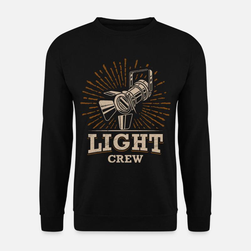 LIGHT CREW Retro Licht Lichttechniker Geschenk - Unisex Pullover - Schwarz