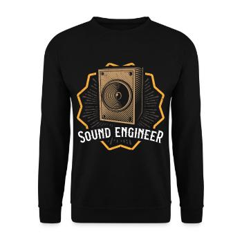 SOUND Engineer Tontechniker Toningenieur Geschenk - Unisex Pullover - Schwarz - Vorne - Alina (178cm) & Michal (187cm)