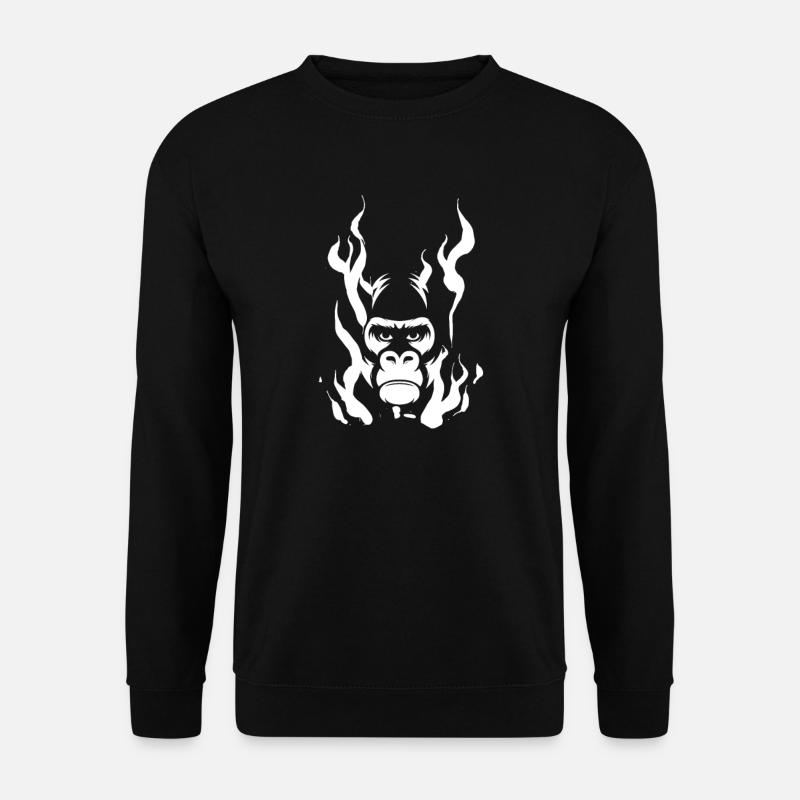 Gorilla on Fire Animal Gift Ideas - Unisex Sweatshirt - black