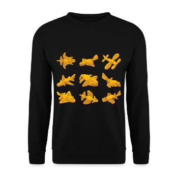 QUIMBAYA PLANE Ancient Astronaut Alien Gift - Unisex Sweatshirt - black - Front - Alina (178cm) & Michal (187cm)