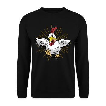 poulet fou - Sweat-shirt Unisexe - noir - Devant - Alina (178cm) & Michal (187cm)