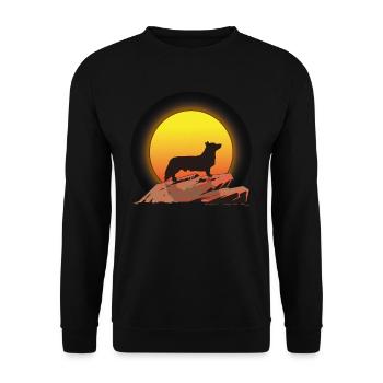 Welsh Corgi retro gift shirt - Unisex Sweatshirt - black - Front - Alina (178cm) & Michal (187cm)