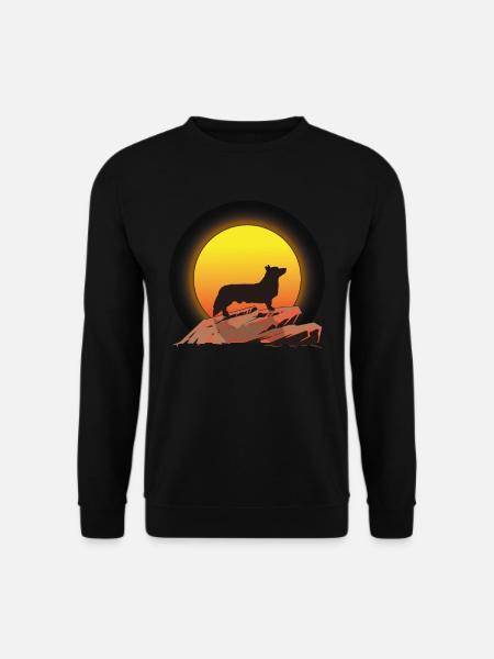 Welsh Corgi retro Geschenk Shirt - Unisex Pullover - Schwarz