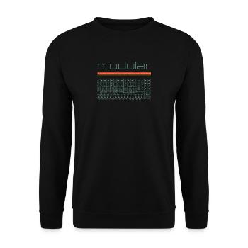 Vintage Modular Synthesizer - Analog DIY Synth - Unisex Sweatshirt - black - Front - Alina (178cm) & Michal (187cm)